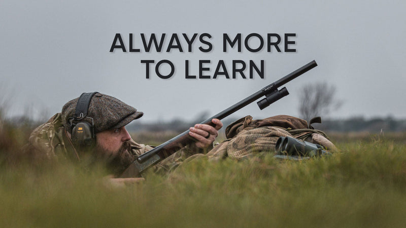 Tom Sykes, ShotKam's Content and Social Media Manager, aiming a shotgun fitted with a ShotKam during a hunting session.