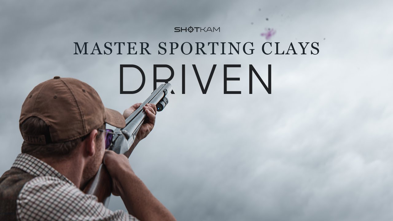 Cover image showing a clay target flying through the air, introducing tips on driven targets with Jonny Carter and Josh Brown in the Master Sporting Clays series.