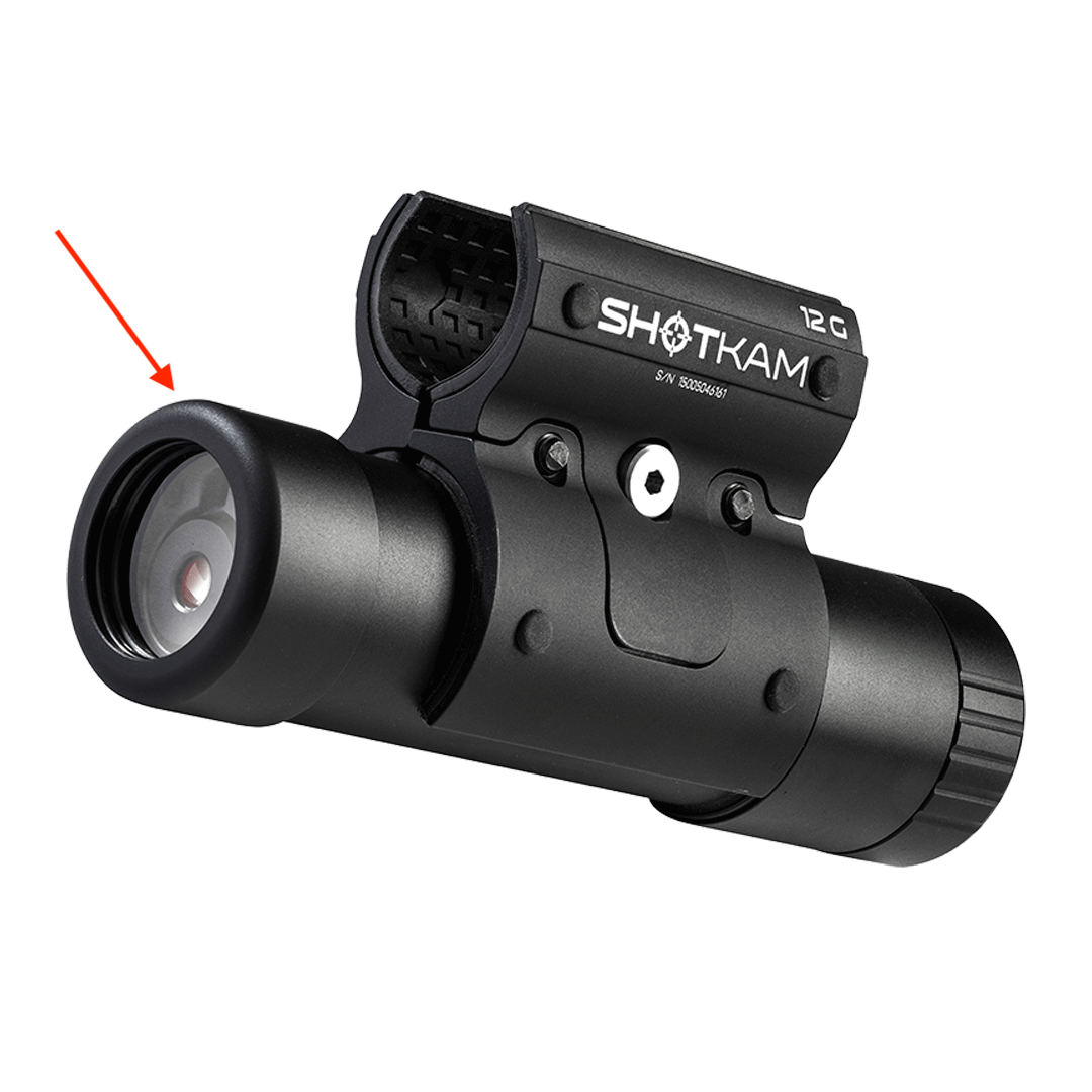 ShotKam shotgun camera featuring a aluminum front lens This advanced hunting camera captures detailed video footage of shooting making it ideal for hunting and competitive The ShotKam offers durable construction and easy perfect for documenting outdoor adventures and capturing precise