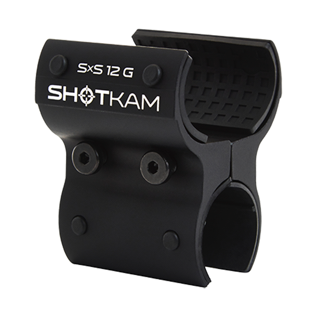 SxS 12 Gauge ShotKam Mount – Securely attaches the Gen 4 Mini ShotKam to side-by-side 12 gauge shotguns, ensuring stable video capture during shooting in the USA.