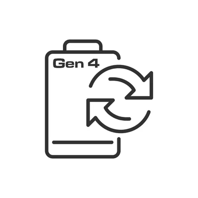 Gen 4 battery replacement icon with circular arrow for ShotKam camera repair.